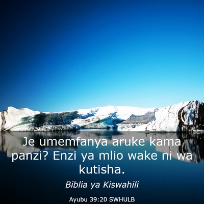 Picture 03 - Ayubu 39:20 SWHULB - Je umemfanya aruke kama panzi? Enzi ya mlio wake - Bible Verse Picture