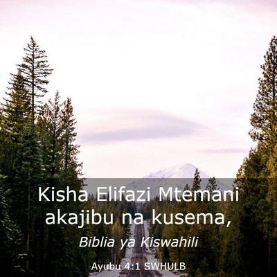 Picture 03 - Ayubu 4:1 SWHULB - Kisha Elifazi Mtemani akajibu na - Bible Verse Picture