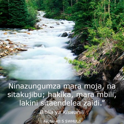 Picture 03 - Ayubu 40:5 SWHULB - Ninazungumza mara moja, na sitakujibu; hakika, - Bible Verse Picture
