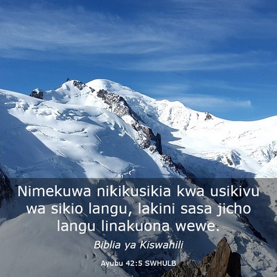 Picture 03 - Ayubu 42:5 SWHULB - Nimekuwa nikikusikia kwa usikivu wa sikio langu, - Bible Verse Picture