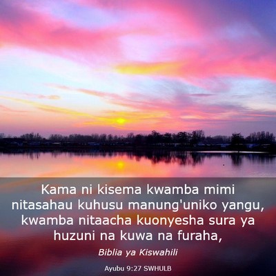 Picture 03 - Ayubu 9:27 SWHULB - Kama ni kisema kwamba mimi nitasahau kuhusu - Bible Verse Picture