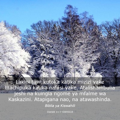Picture 03 - Danieli 11:7 SWHULB - Lakini tawi kutoka katika mizizi yake litachipuka - Bible Verse Picture