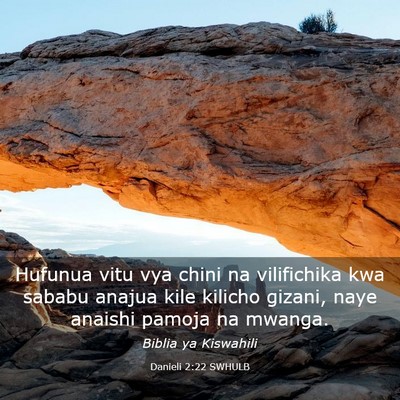 Picture 03 - Danieli 2:22 SWHULB - Hufunua vitu vya chini na vilifichika kwa sababu - Bible Verse Picture