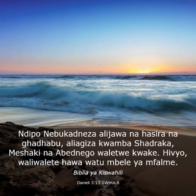 Picture 03 - Danieli 3:13 SWHULB - Ndipo Nebukadneza alijawa na hasira na ghadhabu, - Bible Verse Picture