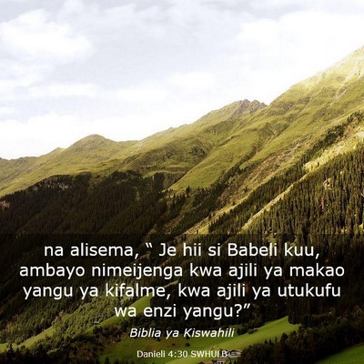 Picture 03 - Danieli 4:30 SWHULB - na alisema, “ Je hii si Babeli kuu, ambayo - Bible Verse Picture