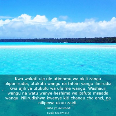 Picture 03 - Danieli 4:36 SWHULB - Kwa wakati ule ule utimamu wa akili zangu - Bible Verse Picture