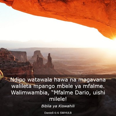 Picture 03 - Danieli 6:6 SWHULB - Ndipo watawala hawa na magavana walileta mpango - Bible Verse Picture