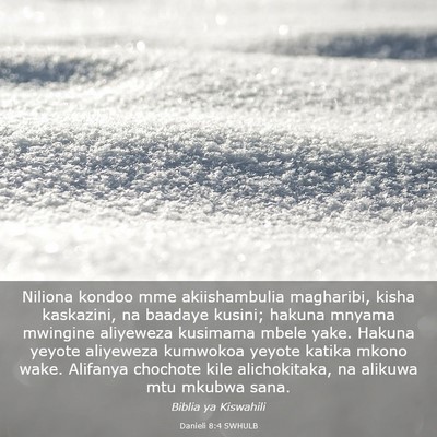 Picture 03 - Danieli 8:4 SWHULB - Niliona kondoo mme akiishambulia magharibi, kisha - Bible Verse Picture