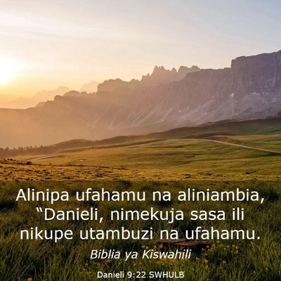 Picture 03 - Danieli 9:22 SWHULB - Alinipa ufahamu na aliniambia, “Danieli, - Bible Verse Picture