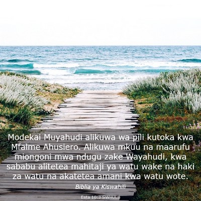 Picture 03 - Esta 10:3 SWHULB - Modekai Muyahudi alikuwa wa pili kutoka kwa - Bible Verse Picture