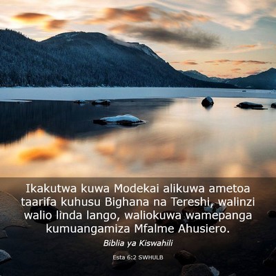 Picture 03 - Esta 6:2 SWHULB - Ikakutwa kuwa Modekai alikuwa ametoa taarifa - Bible Verse Picture