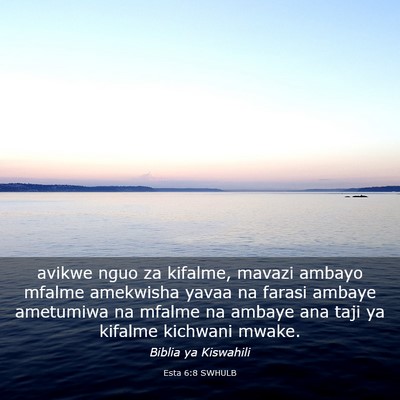 Picture 03 - Esta 6:8 SWHULB - avikwe nguo za kifalme, mavazi ambayo mfalme - Bible Verse Picture