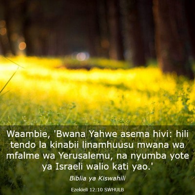 Picture 03 - Ezekieli 12:10 SWHULB - Waambie, 'Bwana Yahwe asema hivi: hili tendo la - Bible Verse Picture