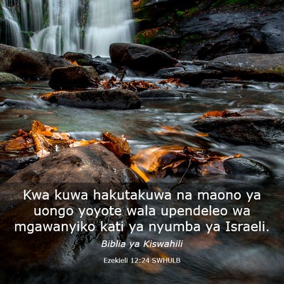 Picture 03 - Ezekieli 12:24 SWHULB - Kwa kuwa hakutakuwa na maono ya uongo yoyote wala - Bible Verse Picture