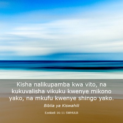 Picture 03 - Ezekieli 16:11 SWHULB - Kisha nalikupamba kwa vito, na kukuvalisha vikuku - Bible Verse Picture
