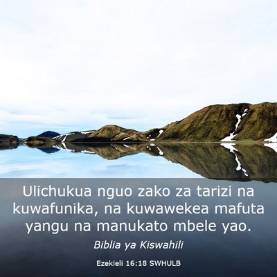 Picture 03 - Ezekieli 16:18 SWHULB - Ulichukua nguo zako za tarizi na kuwafunika, na - Bible Verse Picture
