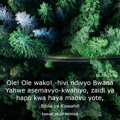 Picture 03 - Ezekieli 16:23 SWHULB - Ole! Ole wako! -hivi ndivyo Bwana Yahwe - Bible Verse Picture