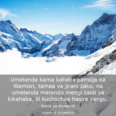 Picture 03 - Ezekieli 16:26 SWHULB - Umetenda kama kahaba pamoja na Wamisri, tamaa ya - Bible Verse Picture