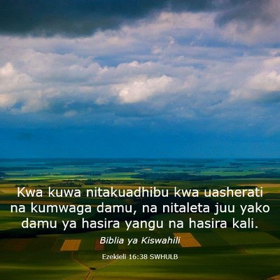 Picture 03 - Ezekieli 16:38 SWHULB - Kwa kuwa nitakuadhibu kwa uasherati na kumwaga - Bible Verse Picture