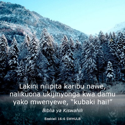 Picture 03 - Ezekieli 16:6 SWHULB - Lakini nilipita karibu nawe, nalikuona - Bible Verse Picture