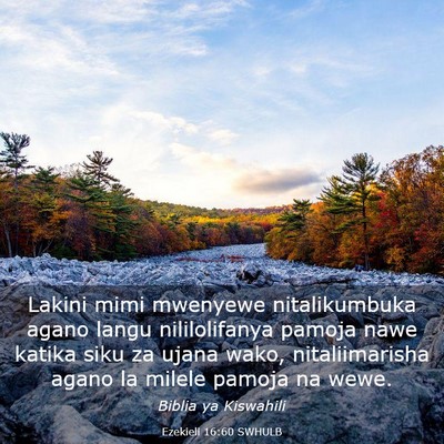 Picture 03 - Ezekieli 16:60 SWHULB - Lakini mimi mwenyewe nitalikumbuka agano langu - Bible Verse Picture