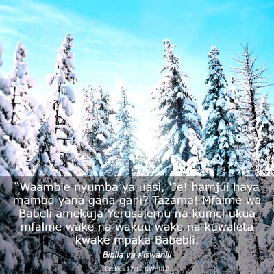 Picture 03 - Ezekieli 17:12 SWHULB - “Waambie nyumba ya uasi, 'Je! hamjui haya mambo - Bible Verse Picture