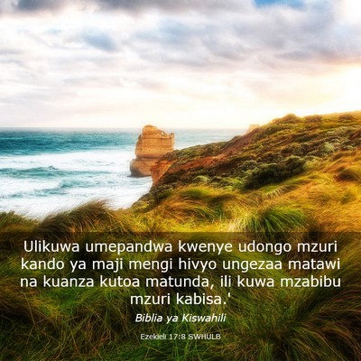 Picture 03 - Ezekieli 17:8 SWHULB - Ulikuwa umepandwa kwenye udongo mzuri kando ya - Bible Verse Picture