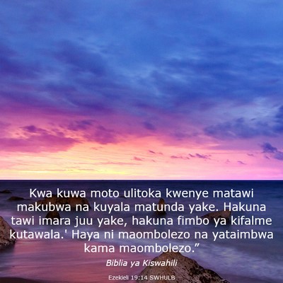 Picture 03 - Ezekieli 19:14 SWHULB - Kwa kuwa moto ulitoka kwenye matawi makubwa na - Bible Verse Picture