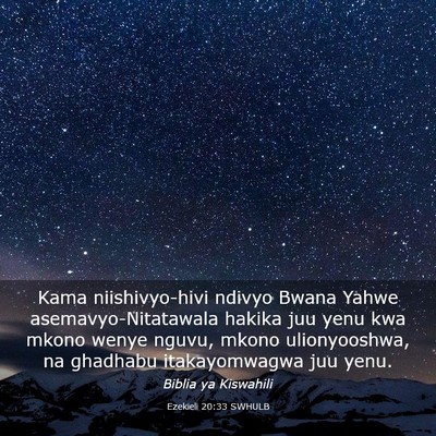 Picture 03 - Ezekieli 20:33 SWHULB - Kama niishivyo-hivi ndivyo Bwana Yahwe - Bible Verse Picture