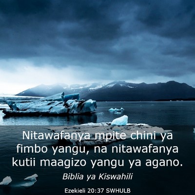 Picture 03 - Ezekieli 20:37 SWHULB - Nitawafanya mpite chini ya fimbo yangu, na - Bible Verse Picture