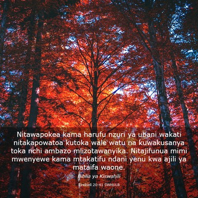 Picture 03 - Ezekieli 20:41 SWHULB - Nitawapokea kama harufu nzuri ya ubani wakati - Bible Verse Picture