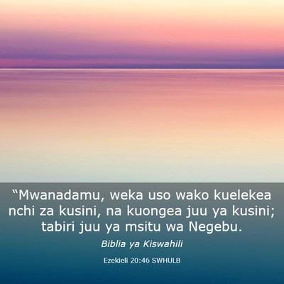 Picture 03 - Ezekieli 20:46 SWHULB - “Mwanadamu, weka uso wako kuelekea nchi za - Bible Verse Picture