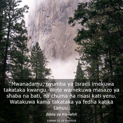 Picture 03 - Ezekieli 22:18 SWHULB - “Mwanadamu, nyumba ya Israeli imekuwa takataka - Bible Verse Picture