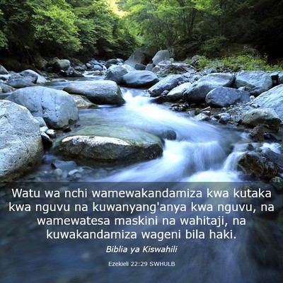 Picture 03 - Ezekieli 22:29 SWHULB - Watu wa nchi wamewakandamiza kwa kutaka kwa nguvu - Bible Verse Picture