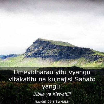 Picture 03 - Ezekieli 22:8 SWHULB - Umevidharau vitu vyangu vitakatifu na kuinajisi - Bible Verse Picture