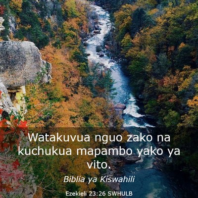 Picture 03 - Ezekieli 23:26 SWHULB - Watakuvua nguo zako na kuchukua mapambo yako ya - Bible Verse Picture