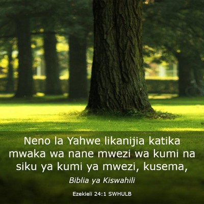 Picture 03 - Ezekieli 24:1 SWHULB - Neno la Yahwe likanijia katika mwaka wa nane - Bible Verse Picture