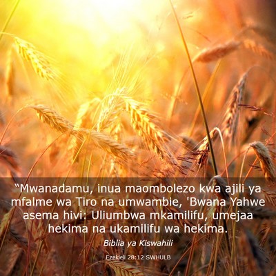 Picture 03 - Ezekieli 28:12 SWHULB - “Mwanadamu, inua maombolezo kwa ajili ya mfalme - Bible Verse Picture