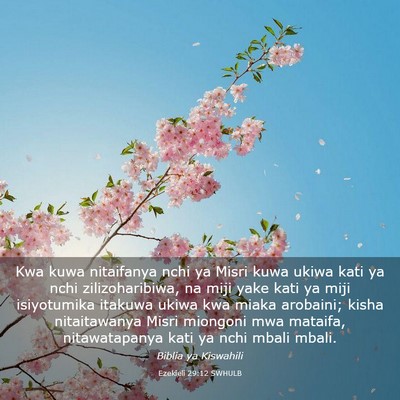 Picture 03 - Ezekieli 29:12 SWHULB - Kwa kuwa nitaifanya nchi ya Misri kuwa ukiwa kati - Bible Verse Picture