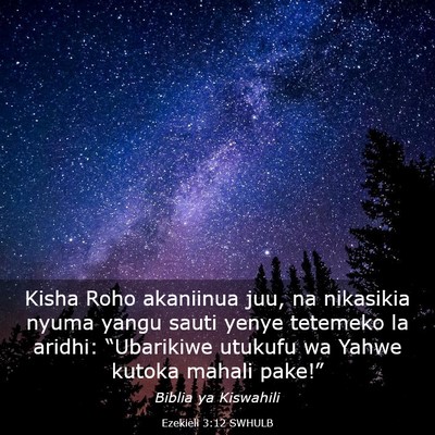 Picture 03 - Ezekieli 3:12 SWHULB - Kisha Roho akaniinua juu, na nikasikia nyuma - Bible Verse Picture