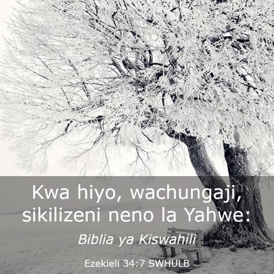 Picture 03 - Ezekieli 34:7 SWHULB - Kwa hiyo, wachungaji, sikilizeni neno la - Bible Verse Picture