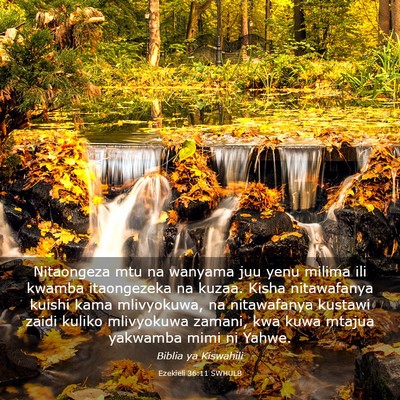 Picture 03 - Ezekieli 36:11 SWHULB - Nitaongeza mtu na wanyama juu yenu milima ili - Bible Verse Picture
