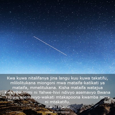 Picture 03 - Ezekieli 36:23 SWHULB - Kwa kuwa nitalifanya jina langu kuu kuwa - Bible Verse Picture