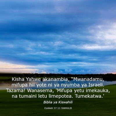 Picture 03 - Ezekieli 37:11 SWHULB - Kisha Yahwe akanambia, “Mwanadamu, mifupa hii - Bible Verse Picture