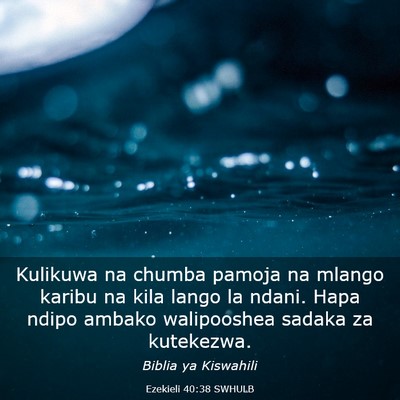 Picture 03 - Ezekieli 40:38 SWHULB - Kulikuwa na chumba pamoja na mlango karibu na - Bible Verse Picture