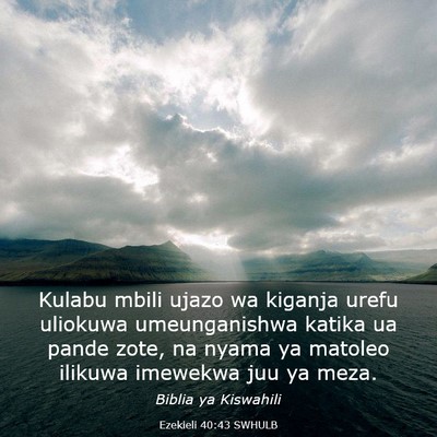 Picture 03 - Ezekieli 40:43 SWHULB - Kulabu mbili ujazo wa kiganja urefu uliokuwa - Bible Verse Picture