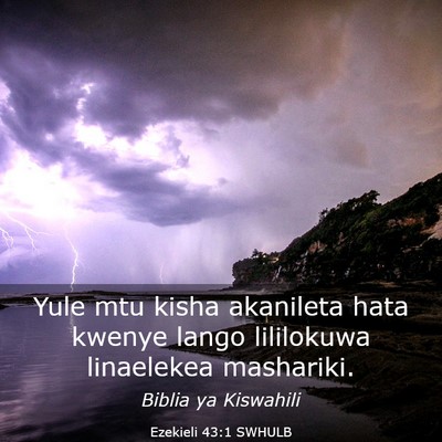 Picture 03 - Ezekieli 43:1 SWHULB - Yule mtu kisha akanileta hata kwenye lango - Bible Verse Picture