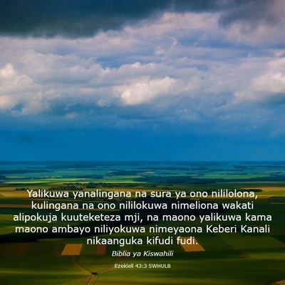 Picture 03 - Ezekieli 43:3 SWHULB - Yalikuwa yanalingana na sura ya ono nililolona, - Bible Verse Picture