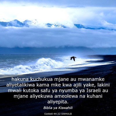 Picture 03 - Ezekieli 44:22 SWHULB - hakuna kuchukua mjane au mwanamke aliyetalikiwa - Bible Verse Picture