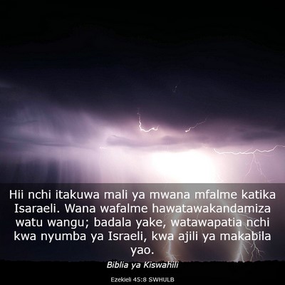 Picture 03 - Ezekieli 45:8 SWHULB - Hii nchi itakuwa mali ya mwana mfalme katika - Bible Verse Picture